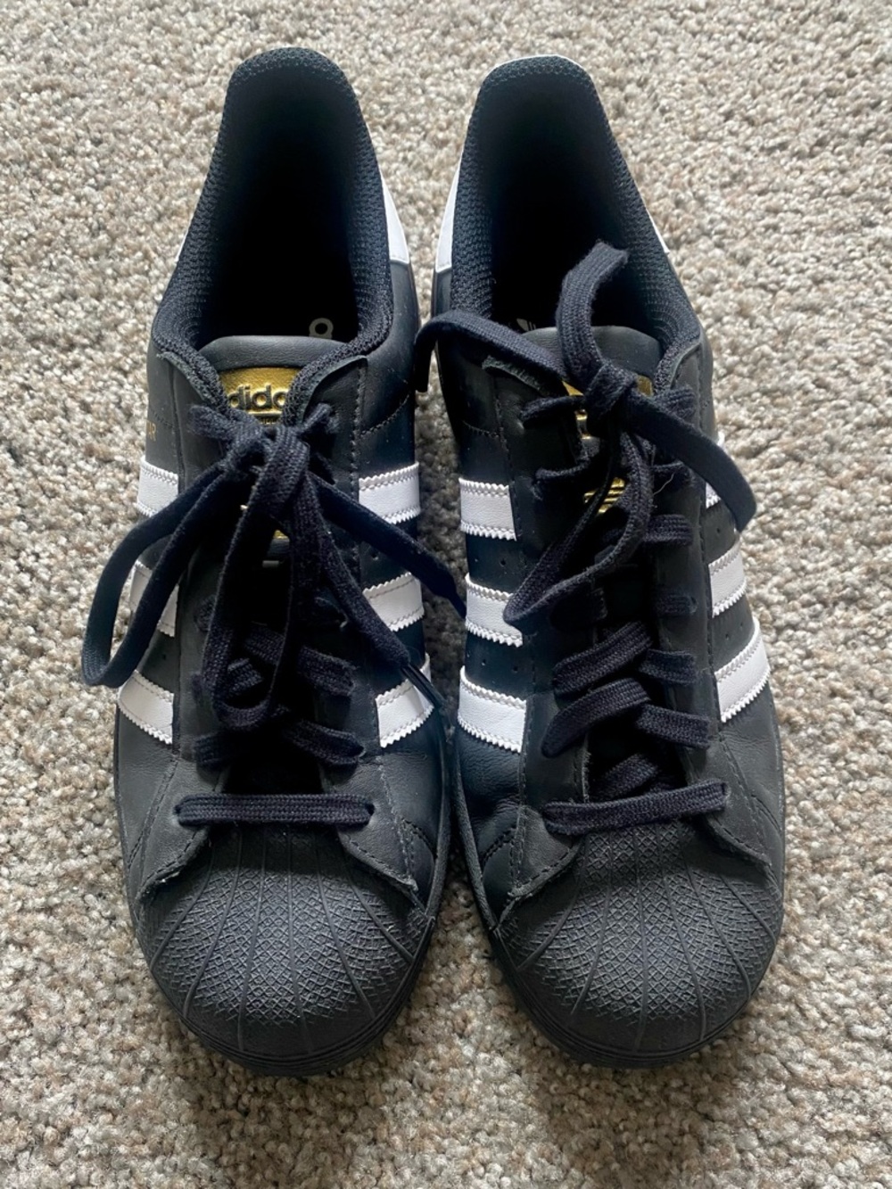 Adidas Black & White Classic Superstar Sneakers